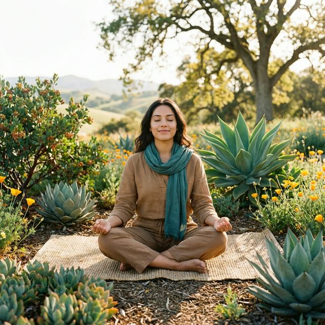 Mindfulness and wellness in a California garden